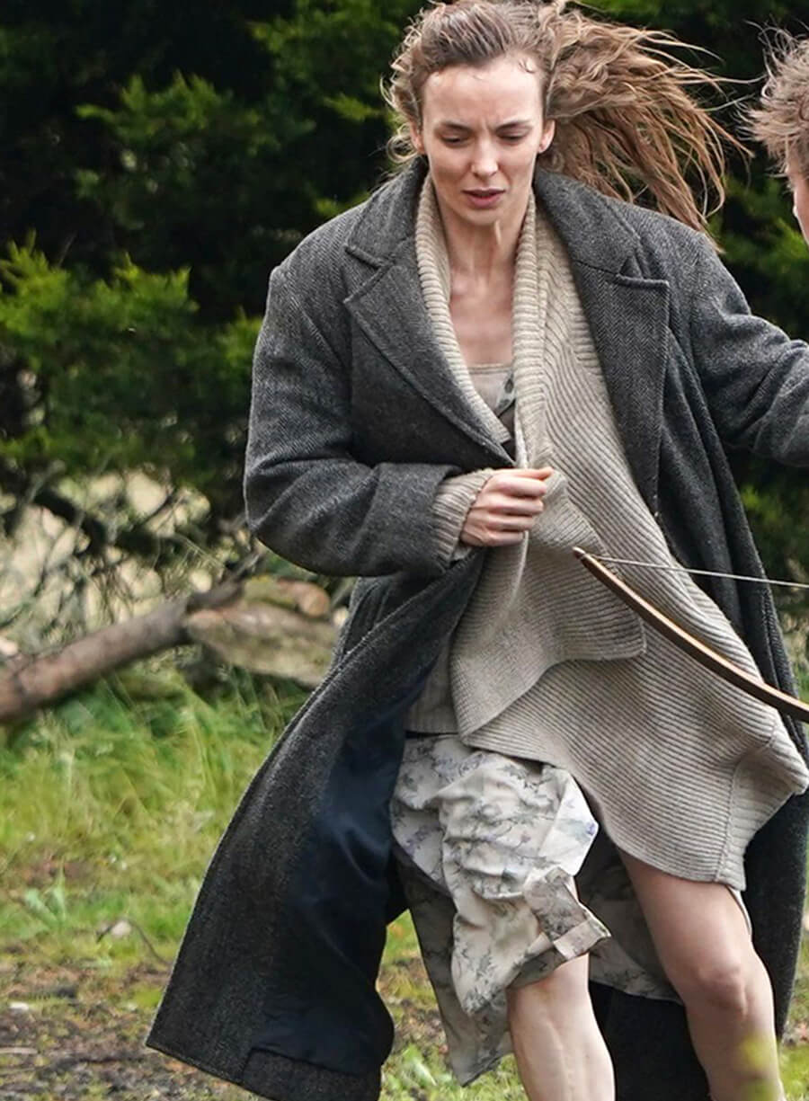 Harpoon Jodie Comer Inspired Grey Coat - 28 Years Later Style