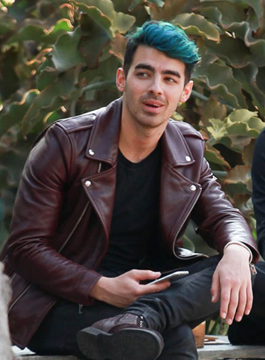Harpoon Joe Jonas Maroon Inspired Maroon Leather Jacket