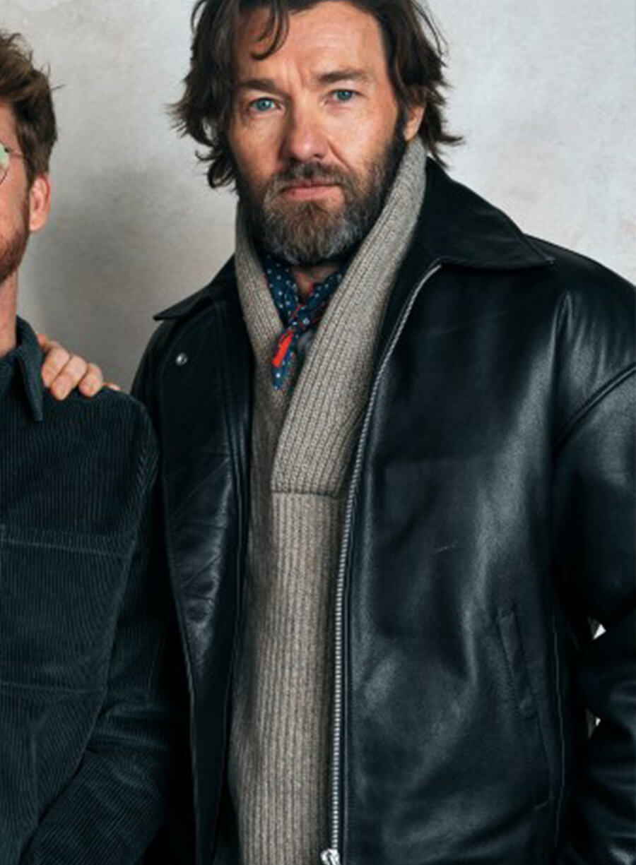 Harpoon Joel Edgerton Inspired Black Real Leather Leather Jacket - Train Dreams Style