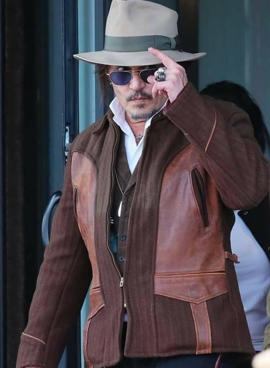 Harpoon Johnny Depp Inspired Brown Cotton & Leather Cotton Jacket