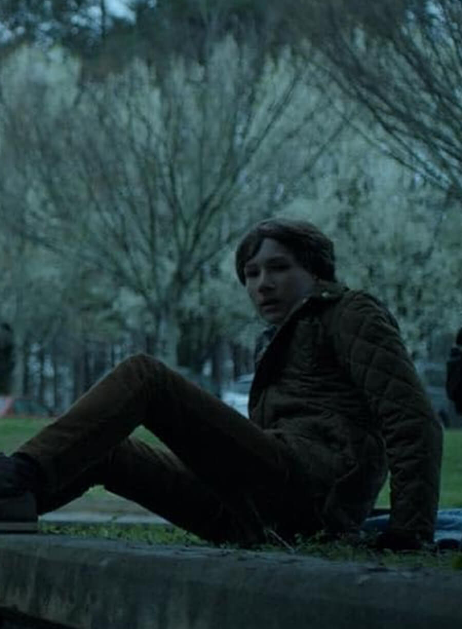 Harpoon Jonah Byrde Inspired Brown Polyester Fabric Leather Jacket - Ozark TV Series Style