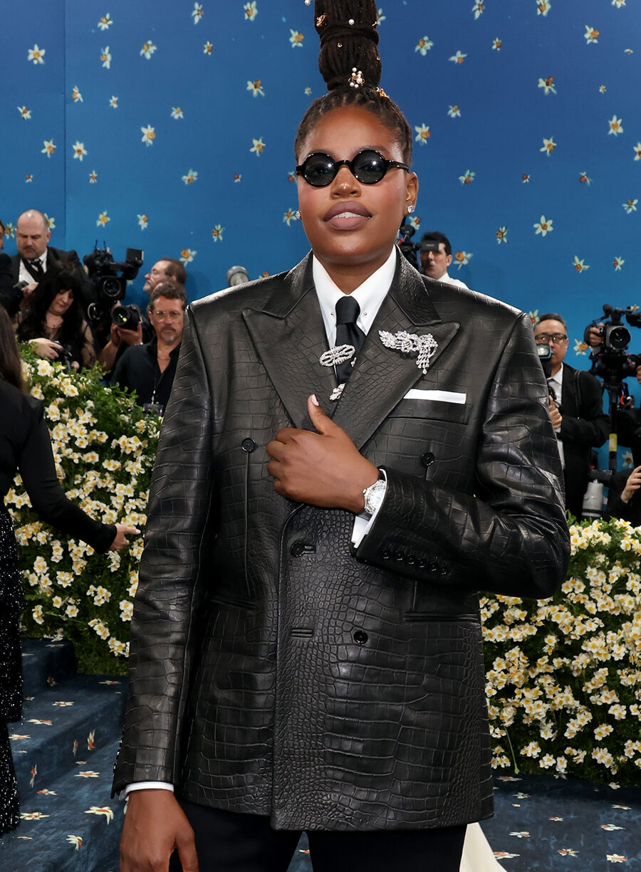 Harpoon Jonquel Jones Inspired Black Real Leather Leather Jacket - Met Gala 2025 Style