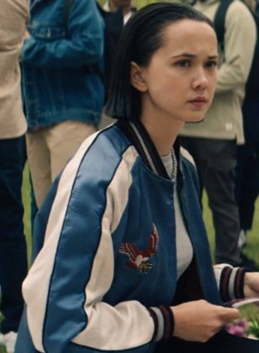 Harpoon Jordan Li Inspired Blue & White Bomber Jacket - Gen V S01 Style