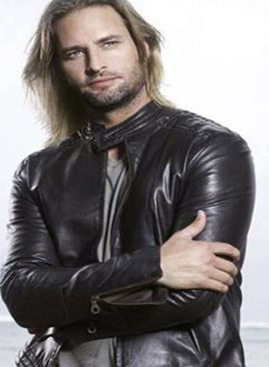 Harpoon James Ford Inspired Black Leather Jacket - Lost Tv Series Style