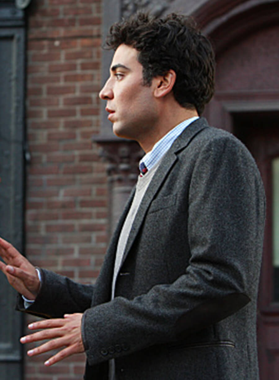 Harpoon Ted Mosby Inspired Grey Leather Jacket - How I met Your Mother S06 Style