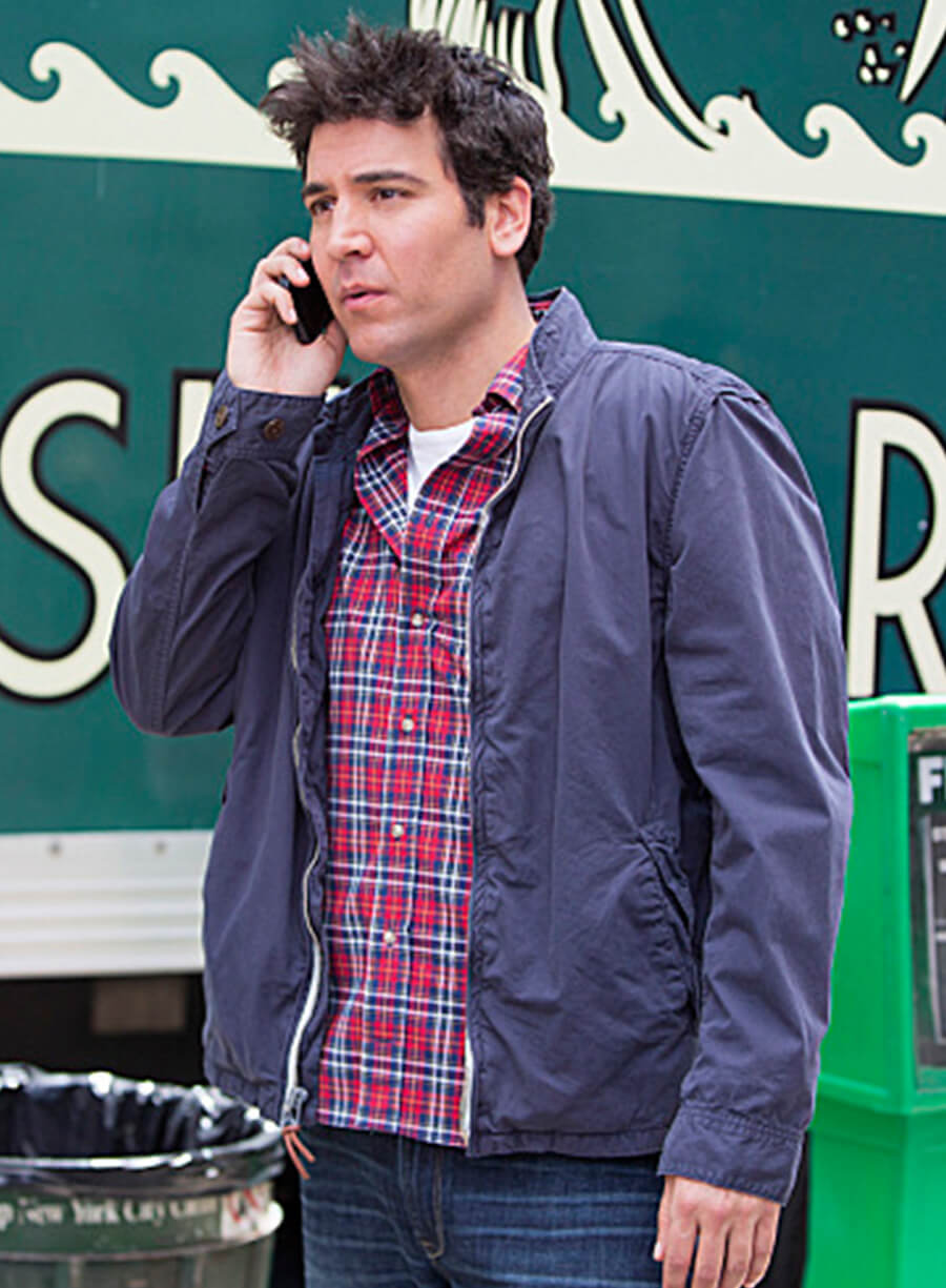 Harpoon Ted Mosby Inspired Blue Leather Jacket - How I met Your Mother S09 Style