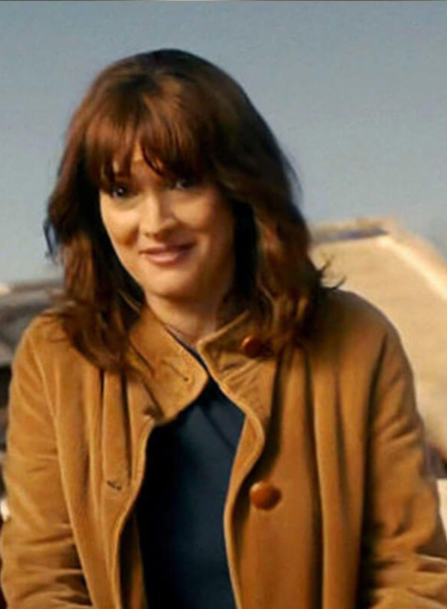Harpoon Joyce Byers Inspired Brown Leather Jacket - Stranger Things Style
