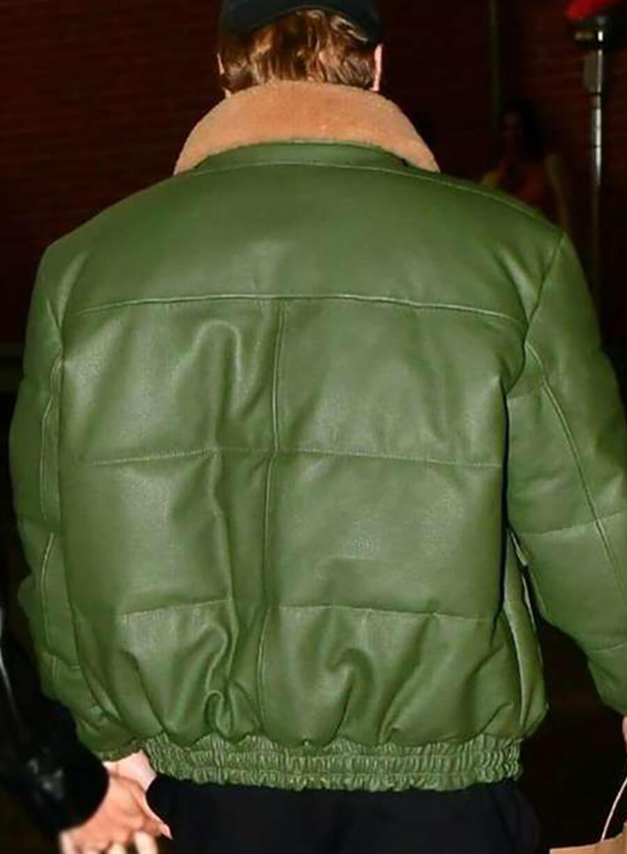 Harpoon Justin Bieber Inspired Green Leather Jacket