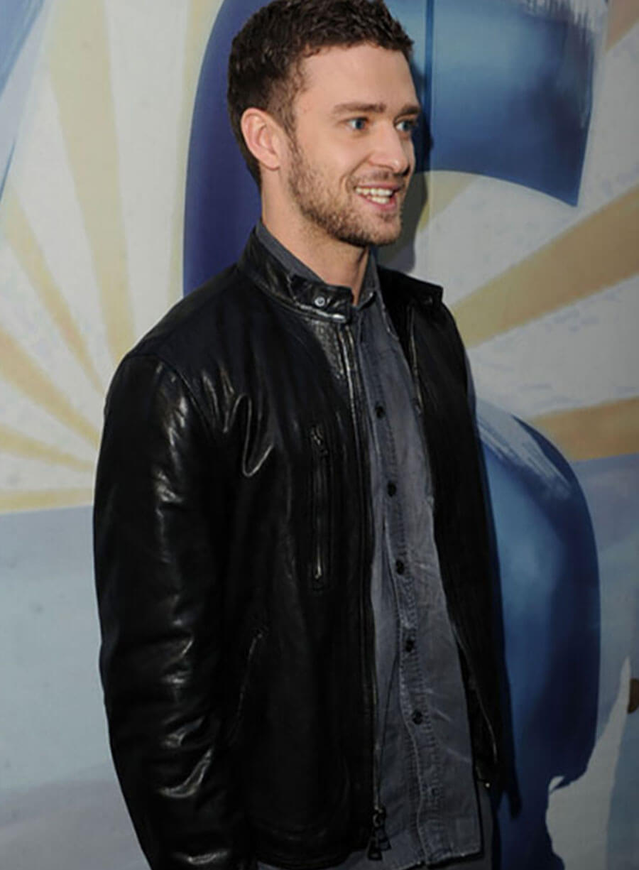 Harpoon Justin Timberlake Inspired Black Real Leather Leather Jacket