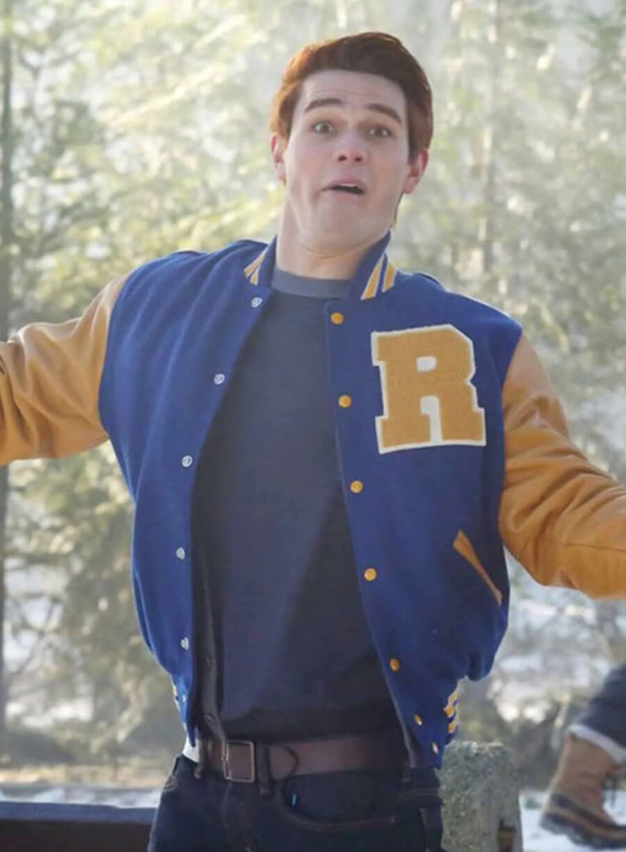 Harpoon Archie Andrews Inspired Blue and Yellow Bomber Jacket - Riverdale Tv Series Style