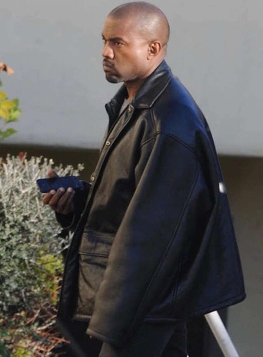Harpoon Kanye West Inspired Black Real Leather Leather Jacket