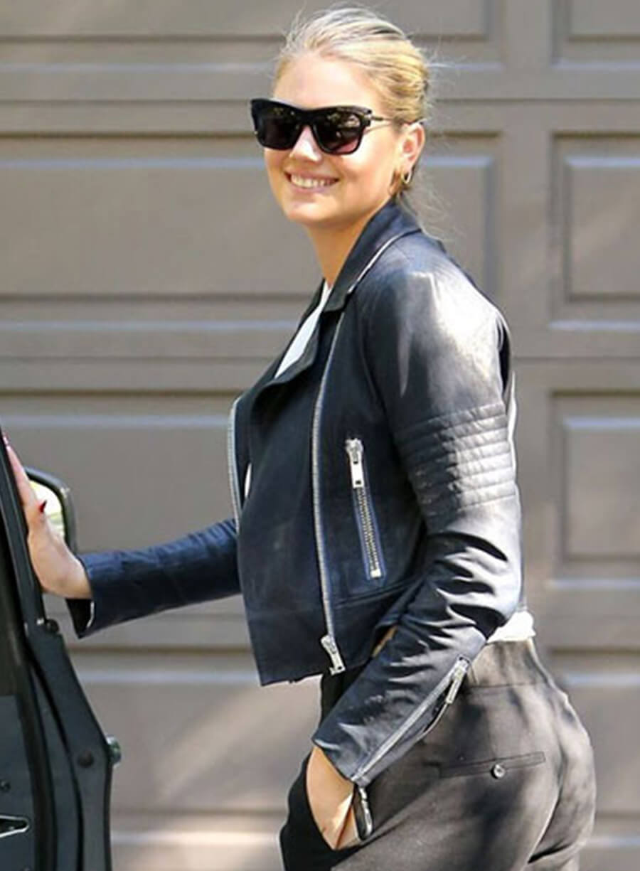 Harpoon Kate Upton Inspired Black Leather Jacket
