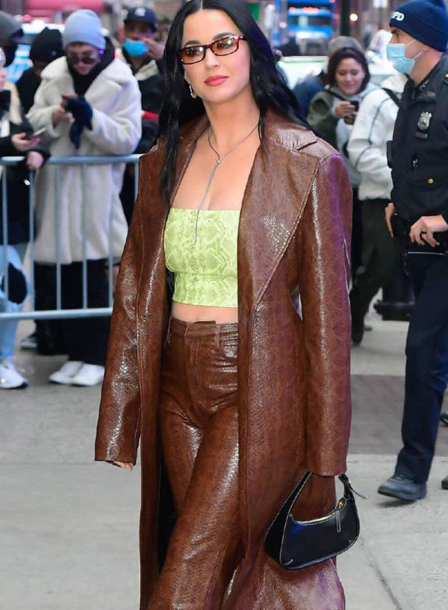 Harpoon Katy Perry Inspired Brown Coat - Good Morning America Style