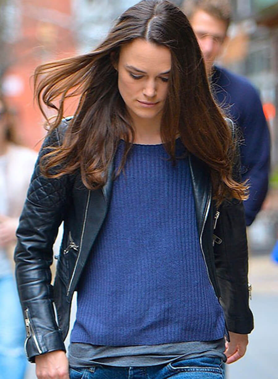 Harpoon Keira Knightley Inspired Black Biker Jacket