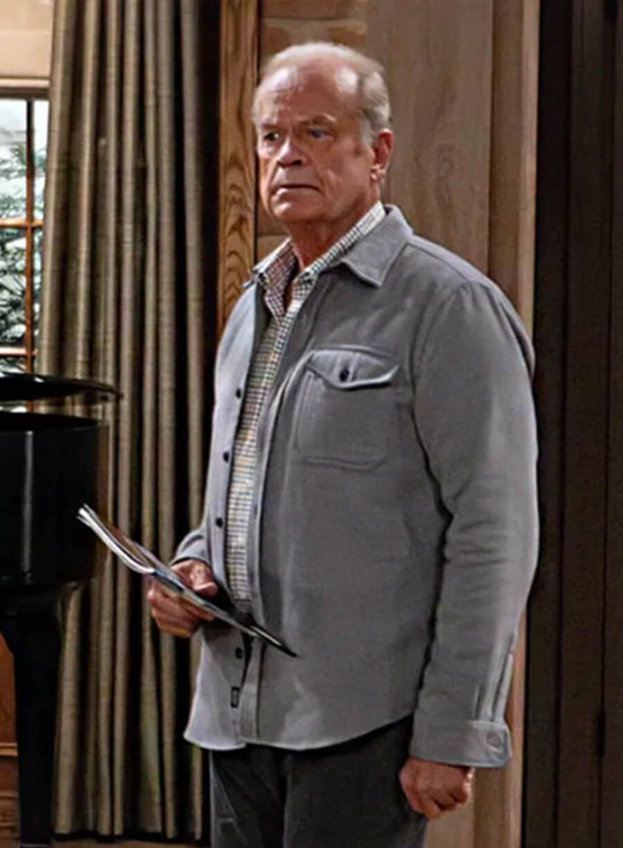 Harpoon Kelsey Grammer Dr. Frasier Crane Inspired Grey Wool Jacket