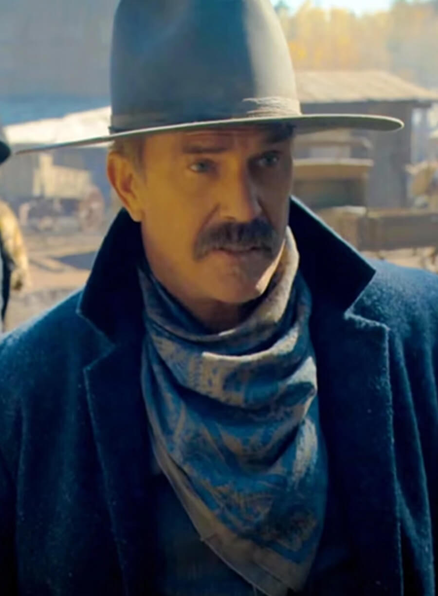 Harpoon Kevin Costner Inspired Blue Wool Fabric Coat - Horizon An American Style