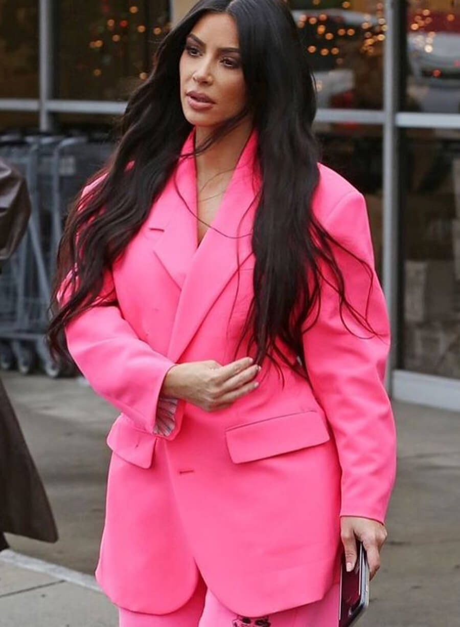 Harpoon Kim Kardashian Pink Blazer Inspired Pink Wool Jacket