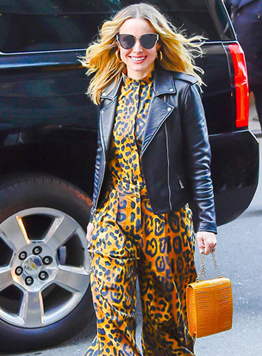 Harpoon Kristen Bell Inspired Black Real Leather Leather Jacket