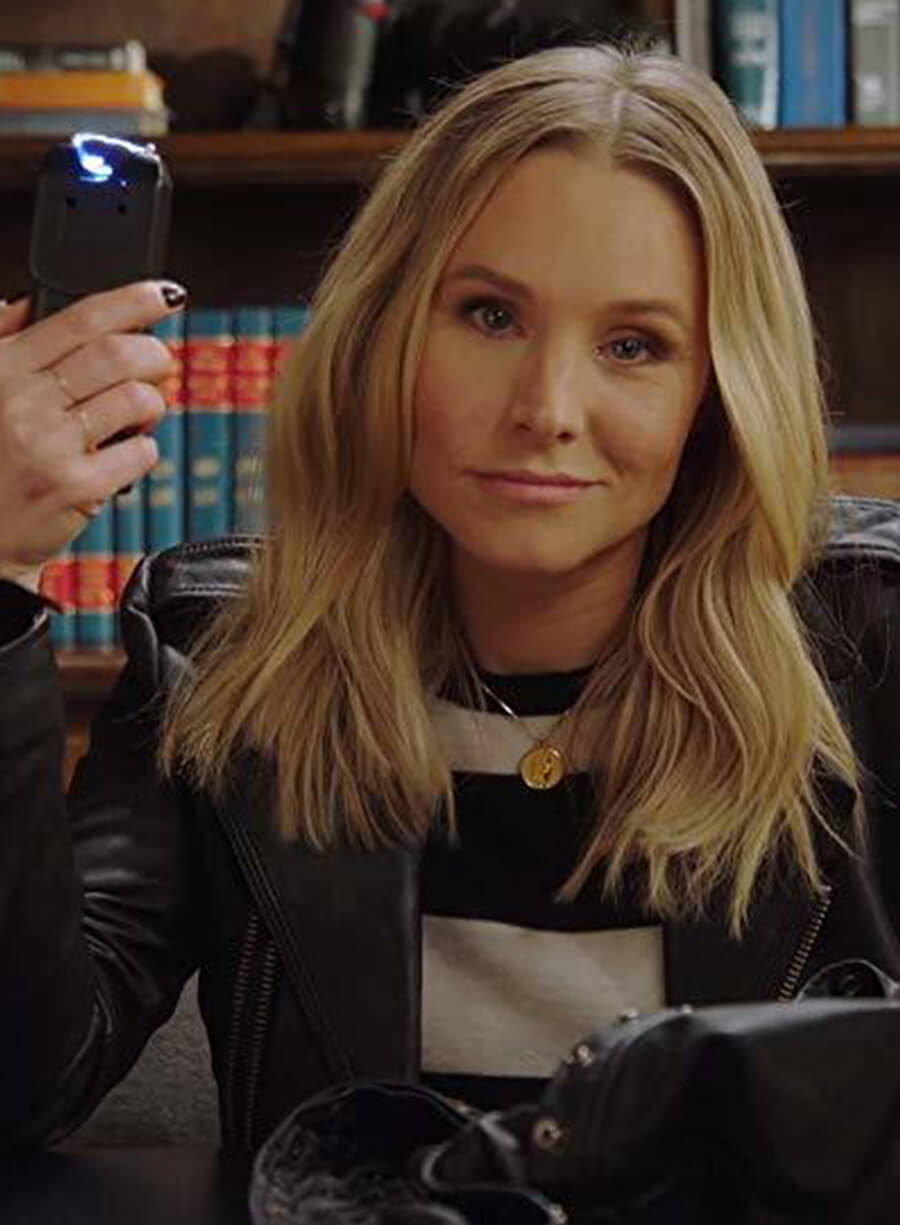 Harpoon Veronica Mars Inspired Black Leather Jacket - Veronica Mars S04 Style