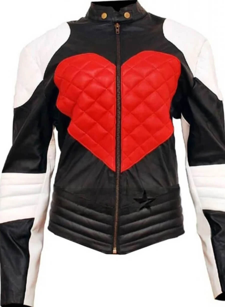 Harpoon Kylie Minogue Heart Timebomb Inspired Multicolor Leather Jacket