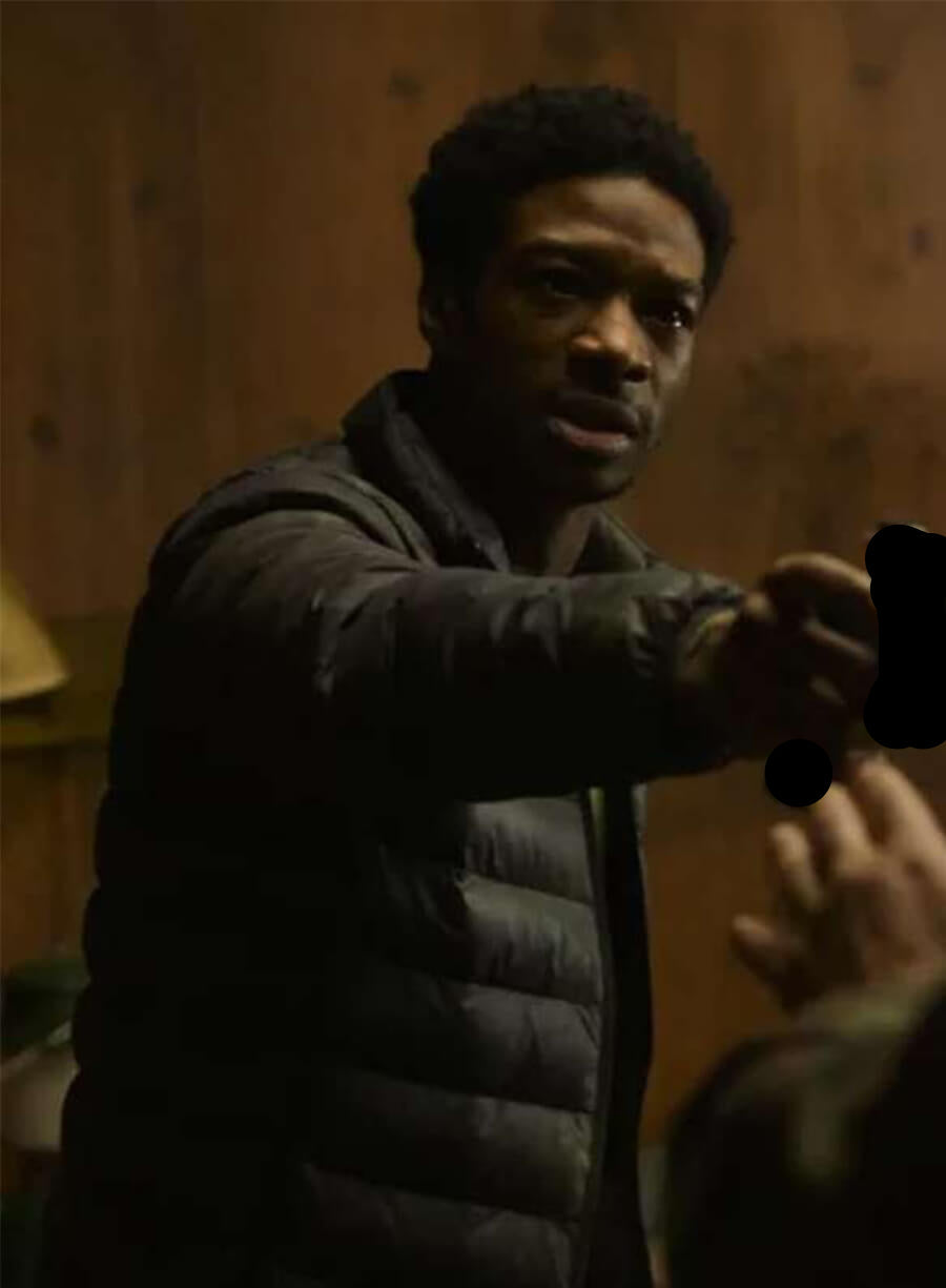 Harpoon Henry Burrell Inspired Black Parachute Fabric Leather Jacket - The Last of Us Style