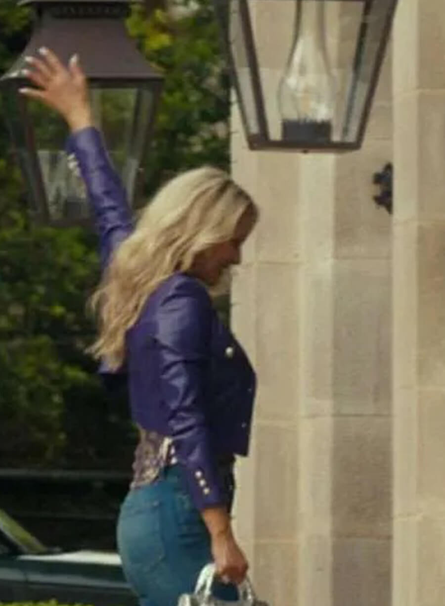 Harpoon Angela Norris Inspired Purple Leather Jacket - Landman Style