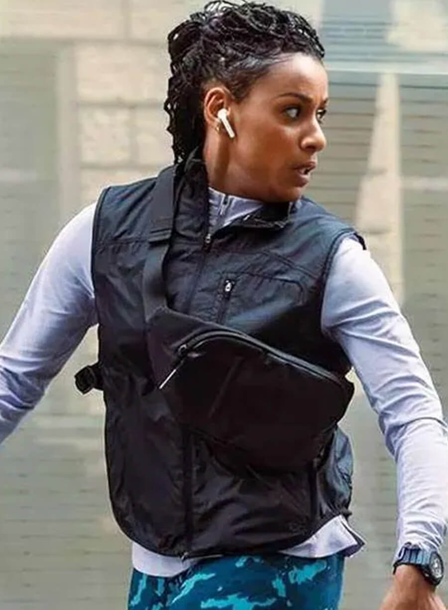 Harpoon Sophie Summers Inspired Black Polyester Fabric Leather Jacket - NCIS: Tony & Ziva Style