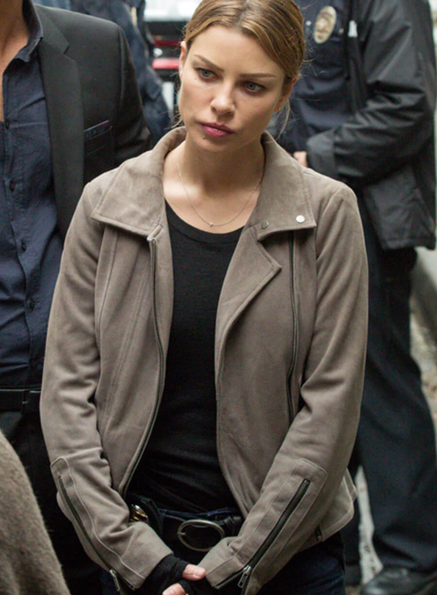 Harpoon Chloe Decker Inspired Grey Leather Jacket - Lucifer S01 Style