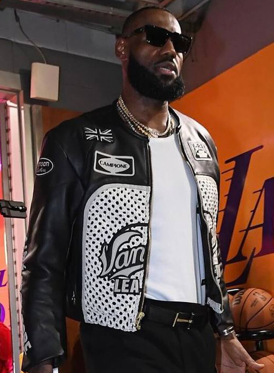 Harpoon LeBron James Aim� Leon Dore Inspired Black Real Leather Leather Jacket