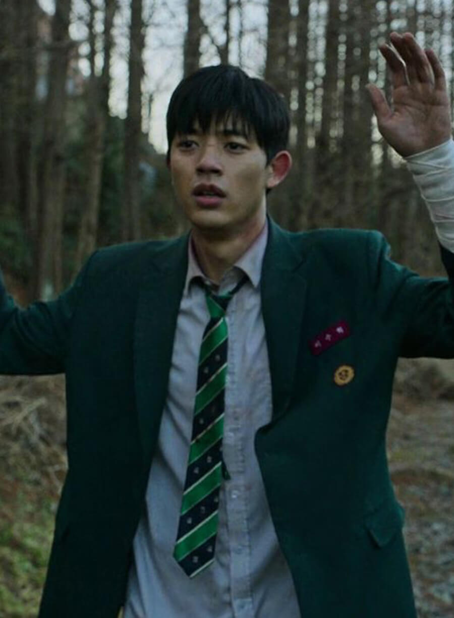 Harpoon Lee Su-hyeok Inspired Green Leather Jacket - All of Us Are Dead Style