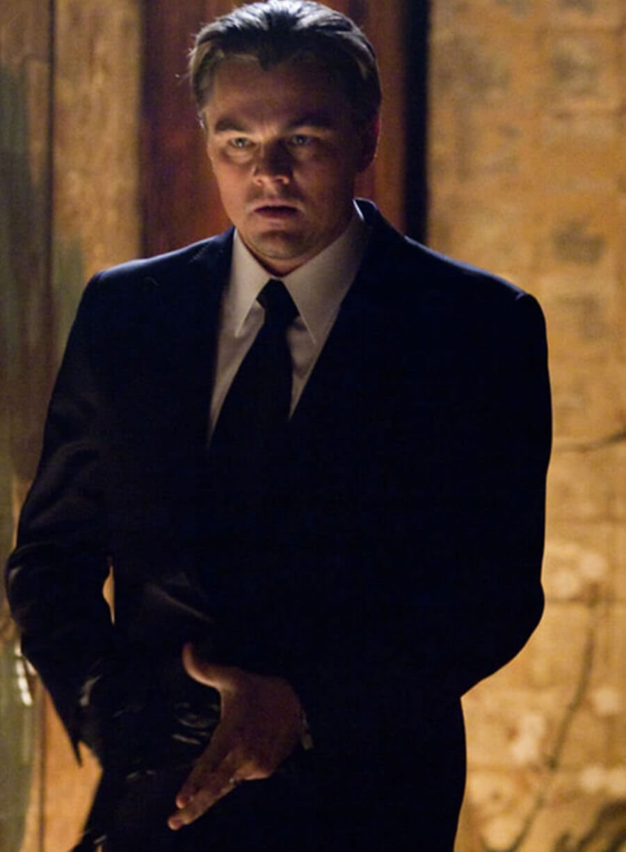 Harpoon Leonardo DiCaprio Inspired Black Plain Fabric Leather Jacket - Inception Style