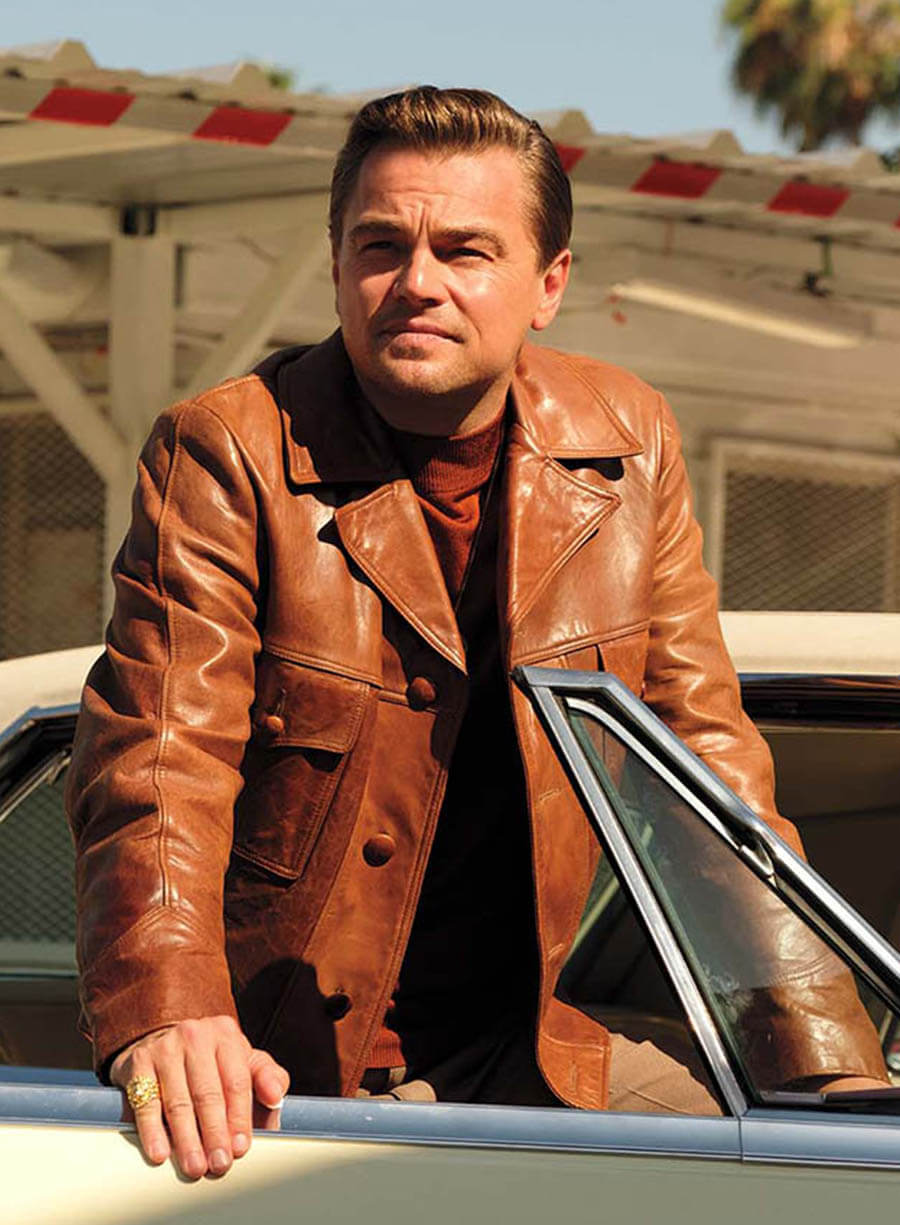 Harpoon Leonardo DiCaprio Inspired Brown Real Leather Leather Jacket - Once Upon a Time in Hollywood Style