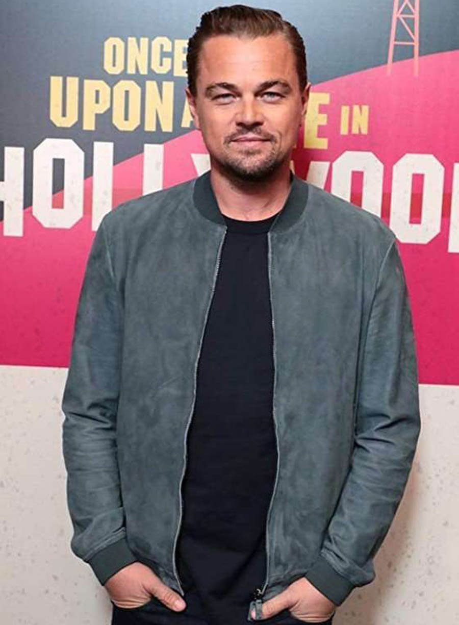 Harpoon Leonardo DiCaprio Inspired Grey Real Leather Leather Jacket - Once Upon a Time in Hollywood Style