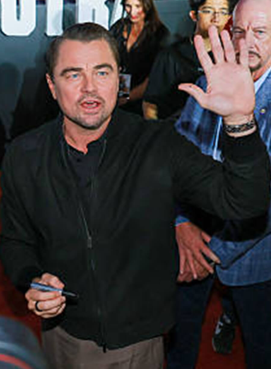 Harpoon Leonardo DiCaprio Inspired Black Leather Jacket - One Battle After Another 2025 Style