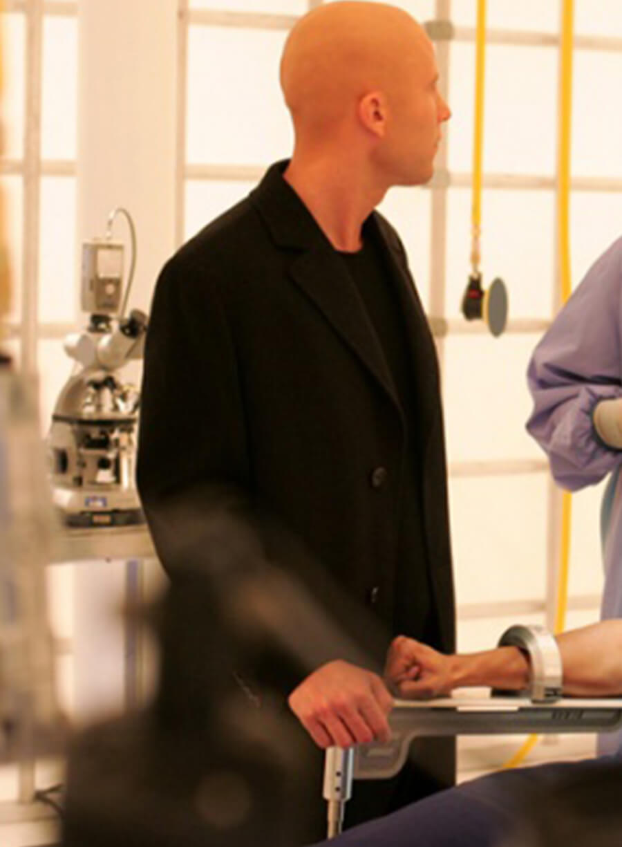 Harpoon Lex Luthor Inspired Black Wool Fabric Coat - Smallville Style