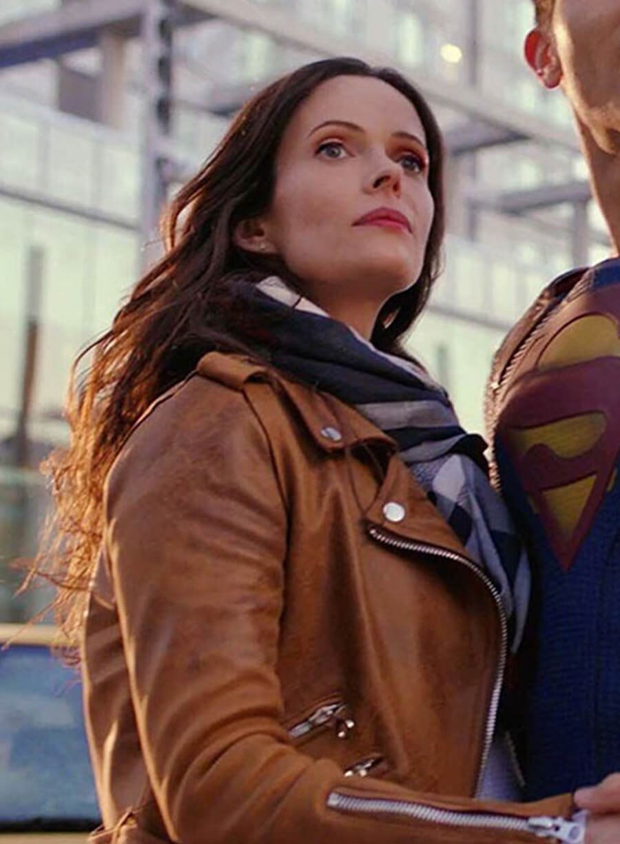 Harpoon Lois Lane Inspired Brown Leather Jacket - Superman & Lois Style
