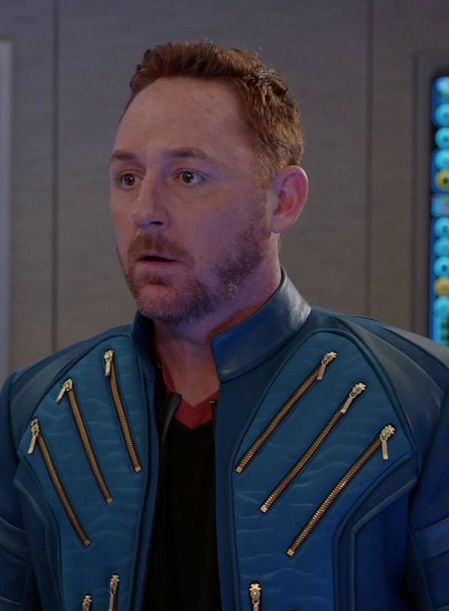 Harpoon Lt. Gordon Malloy Inspired Blue Leather Jacket - The Orville Style