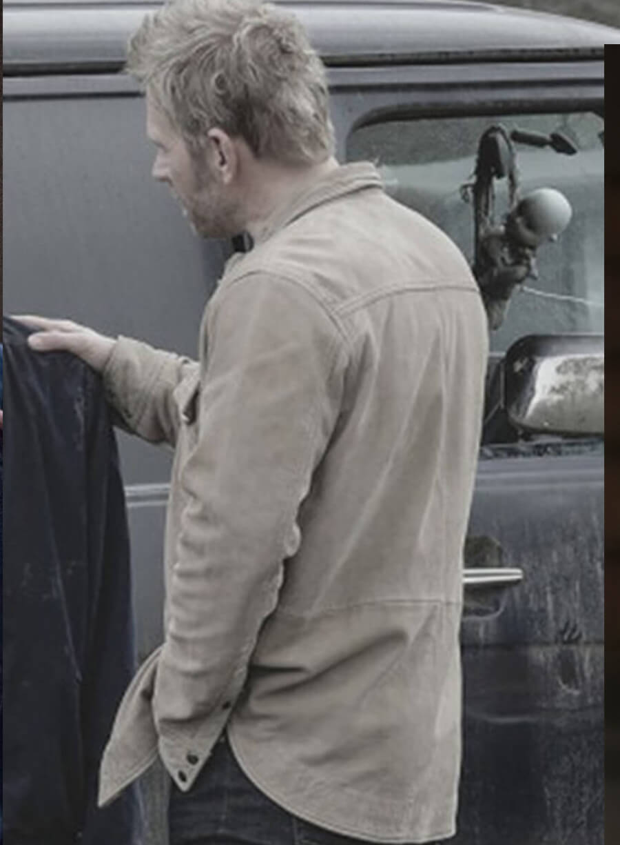 Harpoon Lucifer Inspired Beige Suede Leather Leather Jacket - Supernatural Tv Series Style