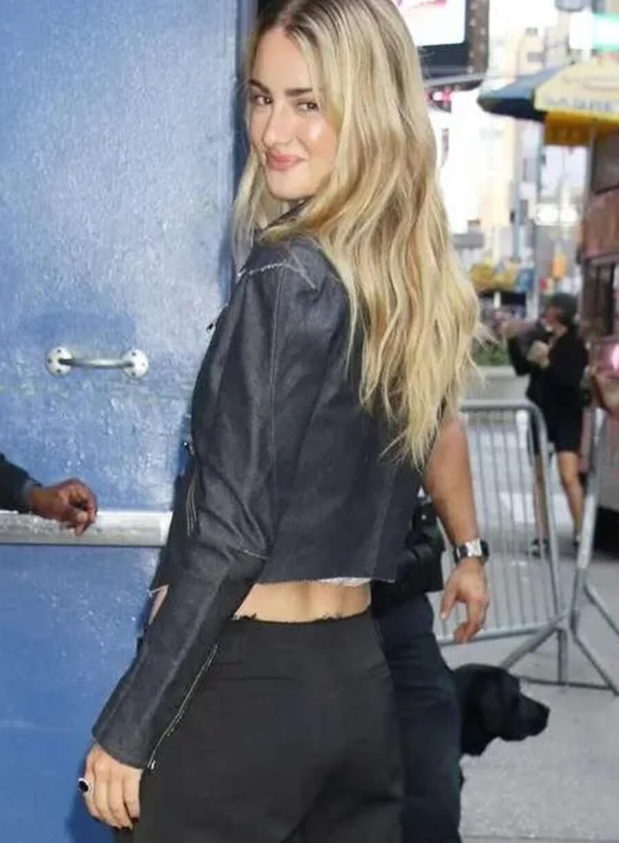 Harpoon Lucy Albright Inspired Blue Leather Jacket - Tell Me Lies Style