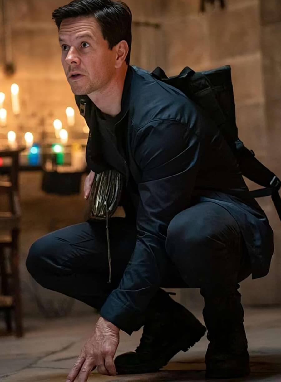 Harpoon Mark Wahlberg Inspired Black Cotton Fabric Cotton Jacket - Uncharted Movie Style