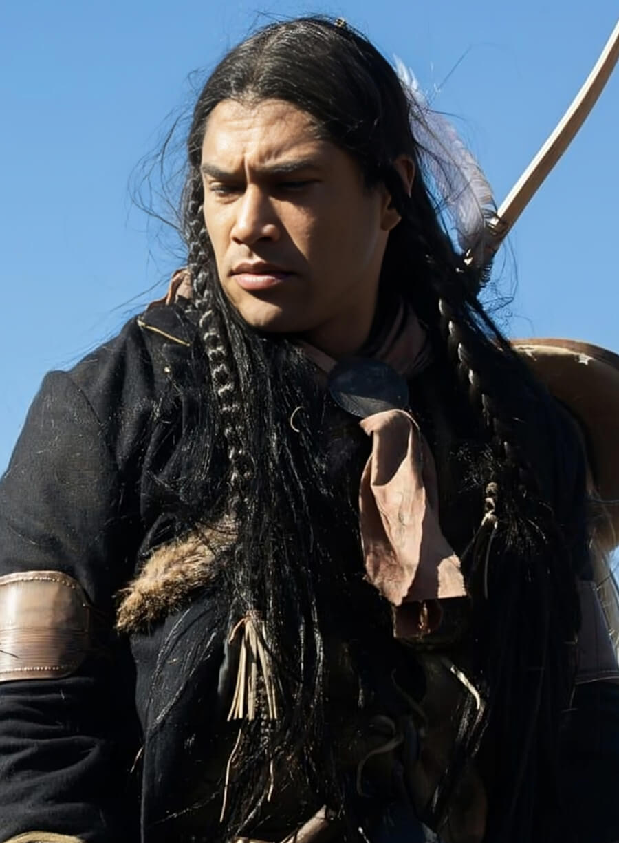 Harpoon Martin Sensmeier Inspired Black Wool Fabric Coat - 1883 Tv Series Style