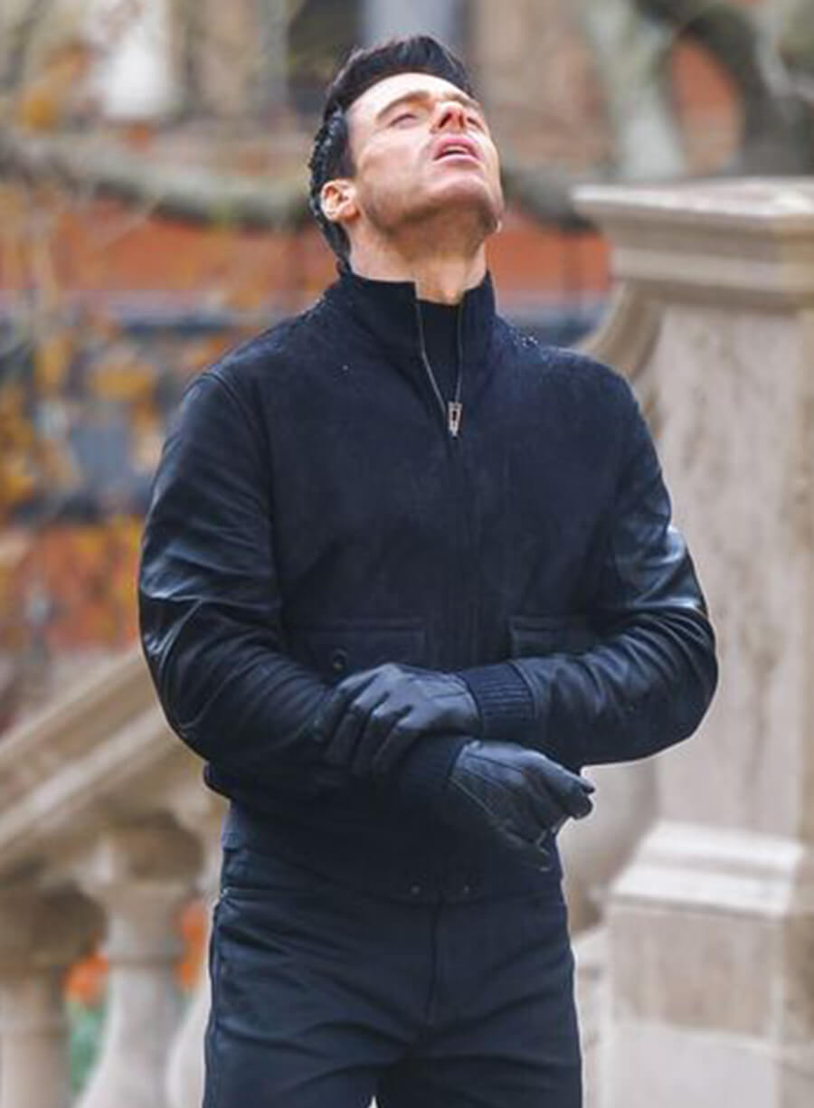 Harpoon Mason Kane Inspired Black Wool & Leather Sleeves Bomber Jacket - Citadel 2023 Style