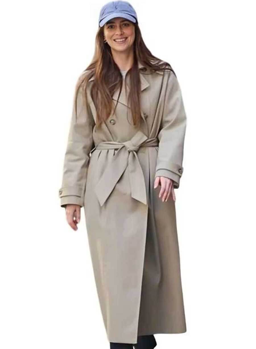 Harpoon Lucy Inspired Beige Cotton Fabric Coat - Materialists 2025 Style