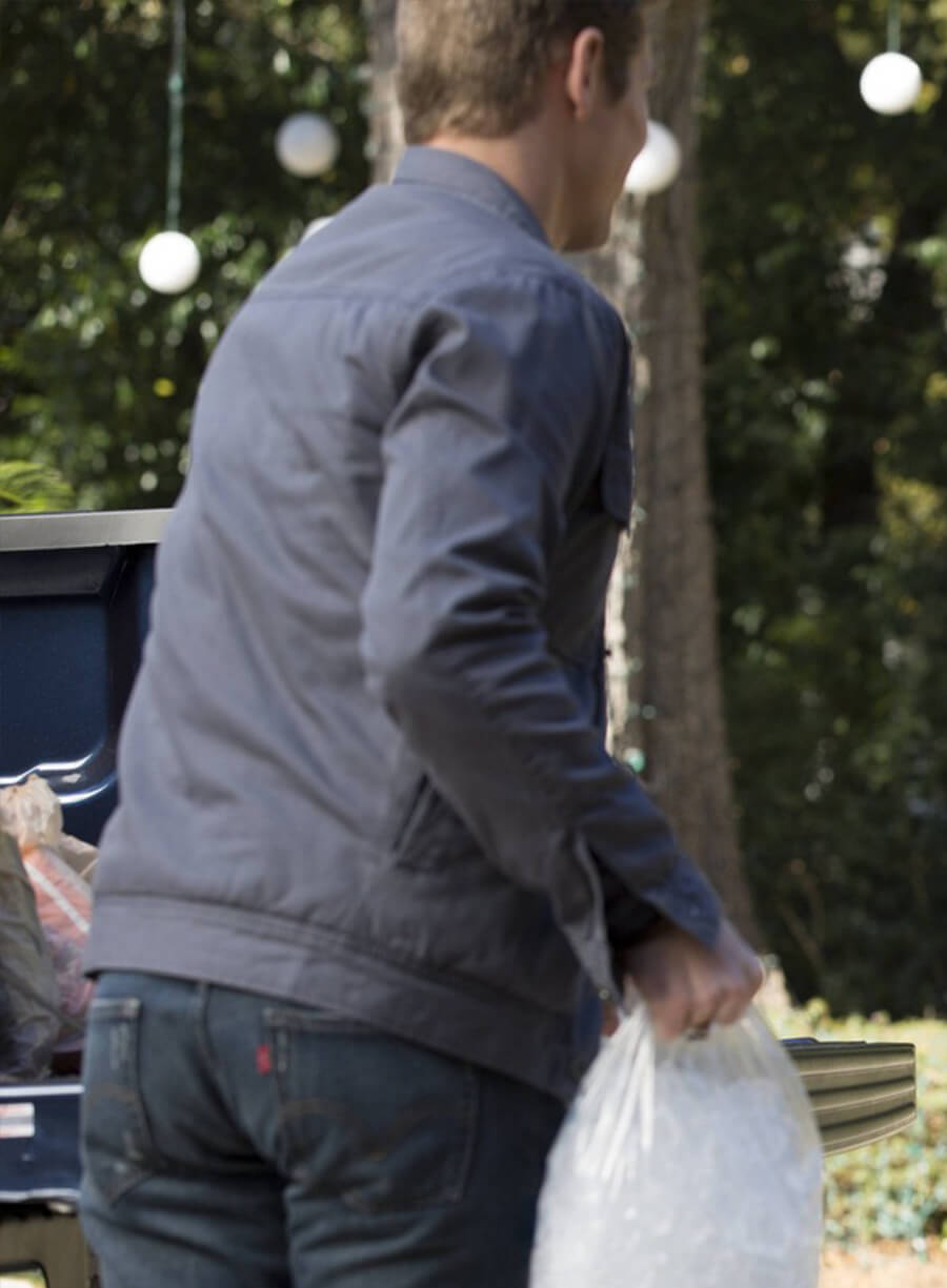 Harpoon Matt Donovan Inspired Grey Leather Jacket - The Vampire Diaries S05 Style