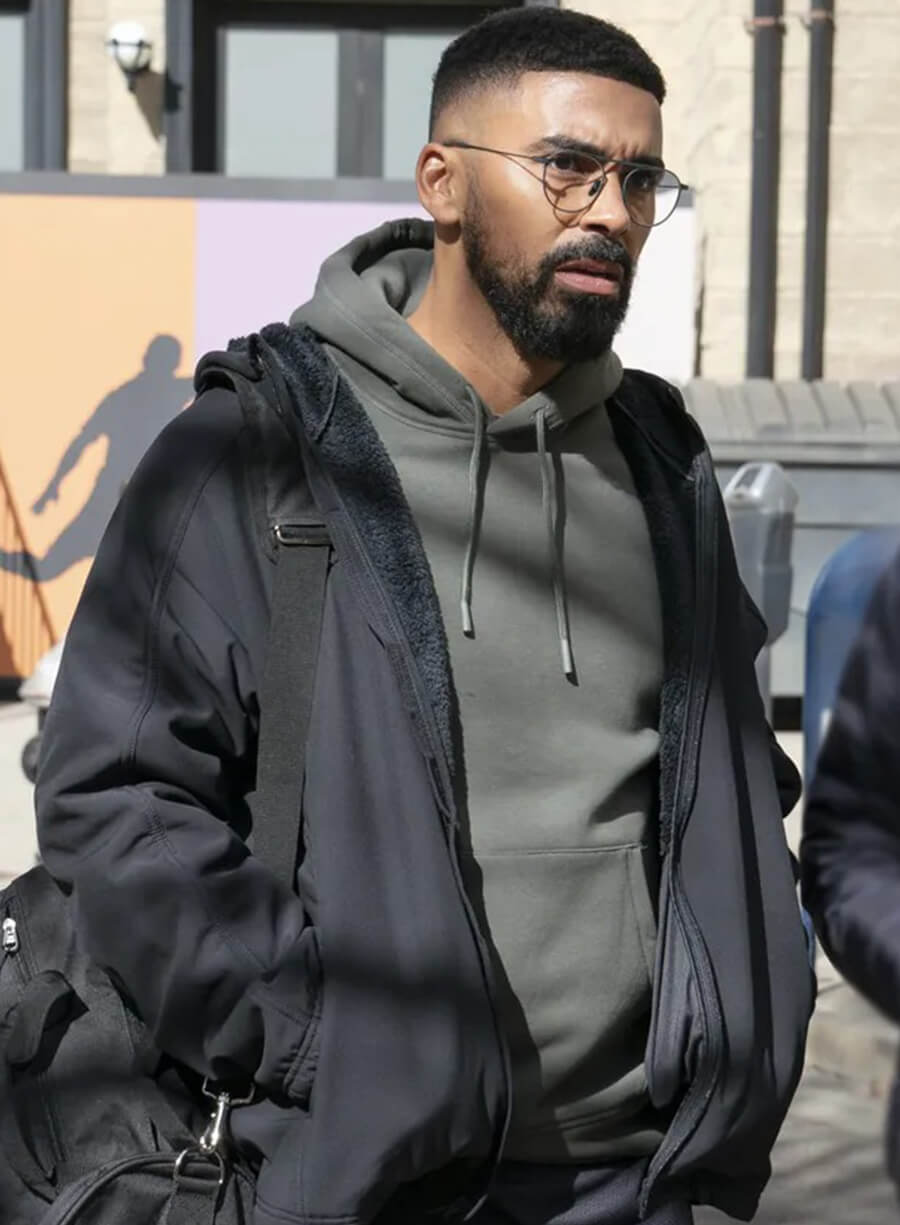 Harpoon O Shon Inspired Black Hooded Jacket - Abbott Elementary Style