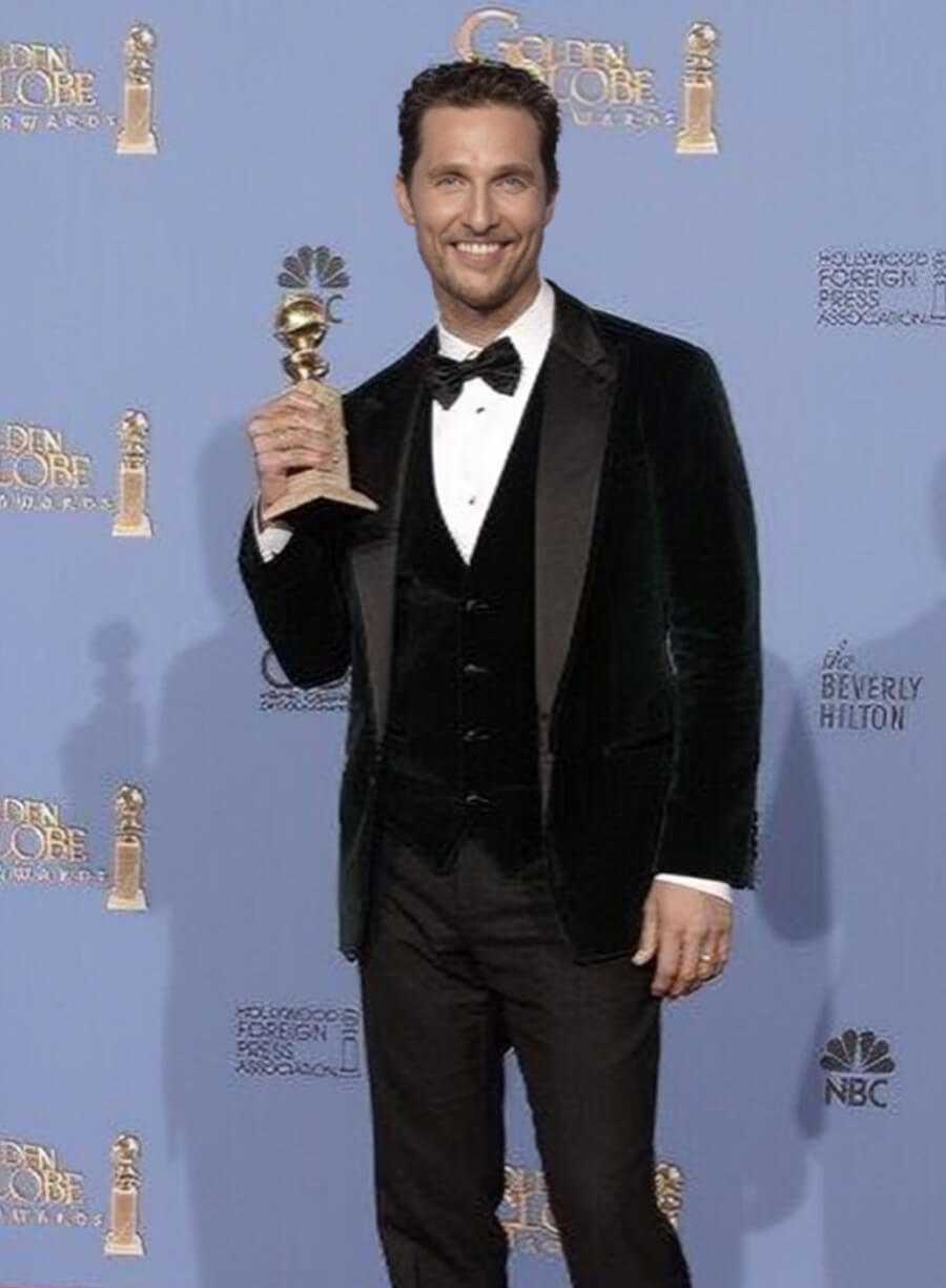 Harpoon Matthew McConaughey Velvet Blazer Inspired Green Leather Jacket