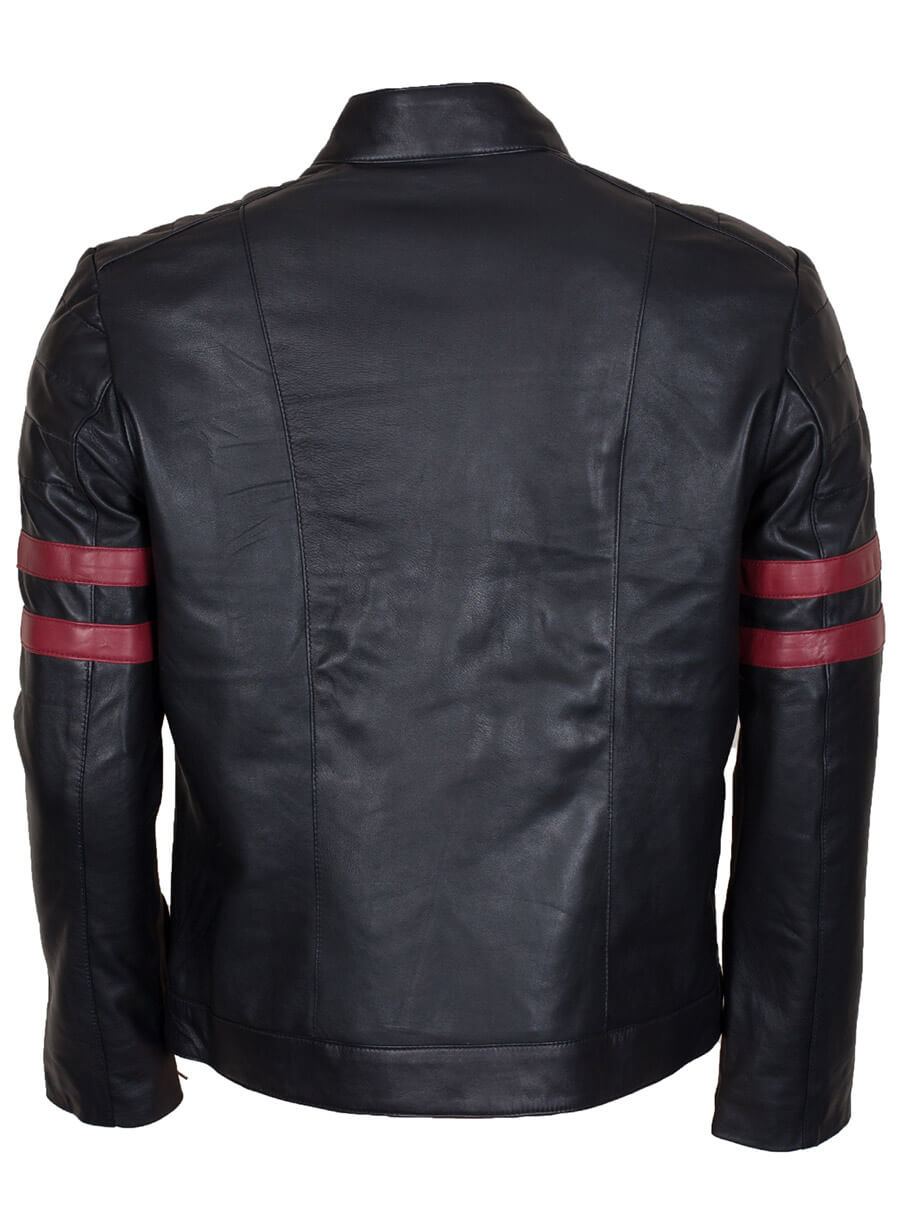 Harpoon Mayhem Stripes Inspired Black Leather Jacket