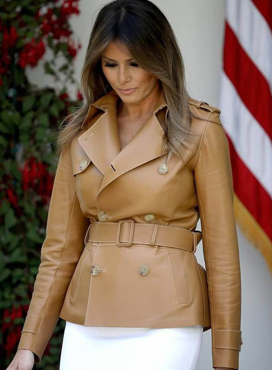 Harpoon Melania Trump Peacoat Inspired Brown Coat