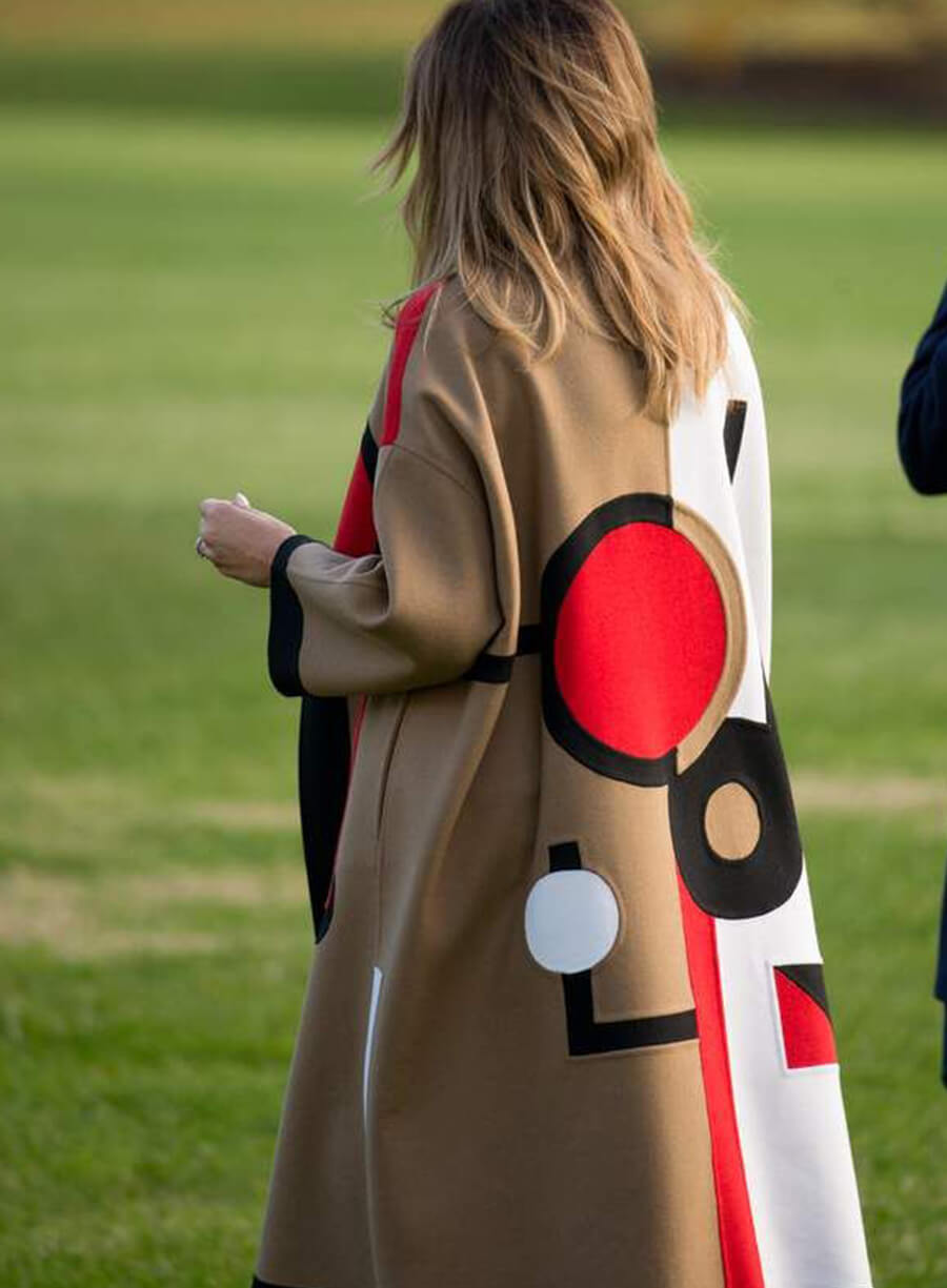 Harpoon Melania Trump Thanksgiving Ceremony Inspired Multicolor Coat
