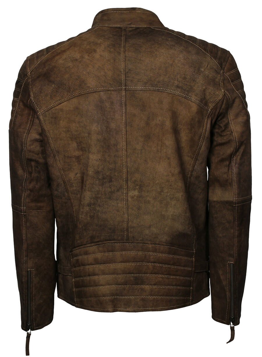 Harpoon Men Fashion Distressed Inspired Brown Distressed Leather Leather Jacket